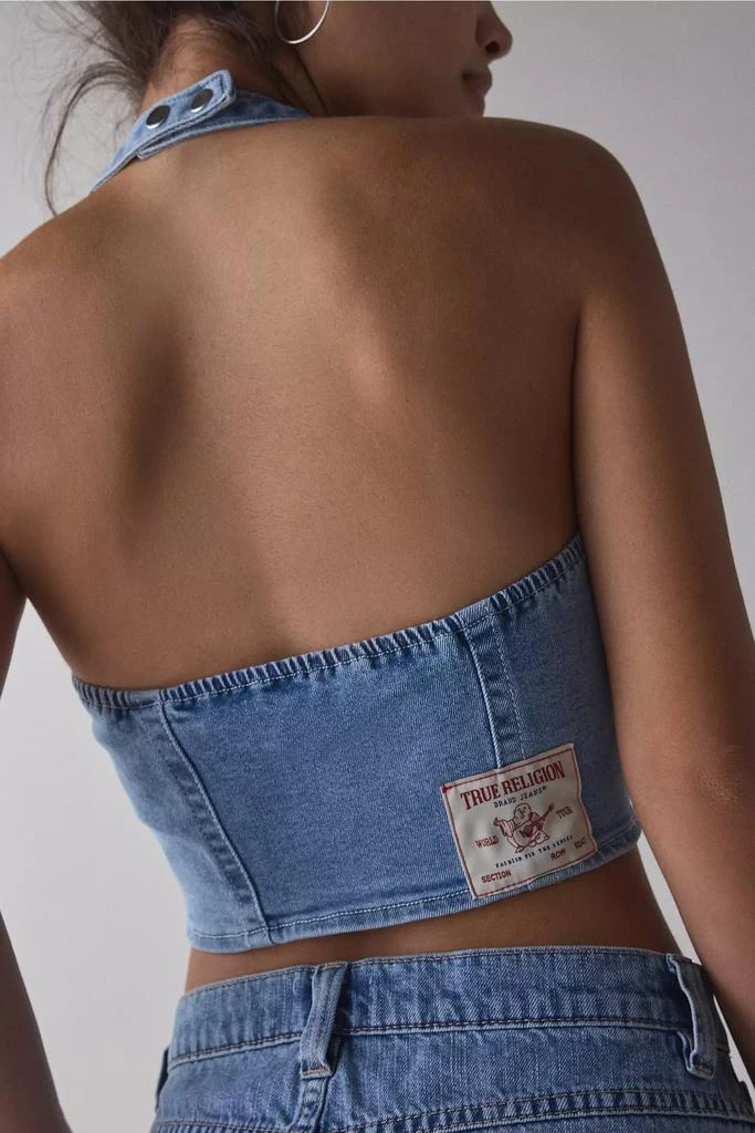 True Religion Zip Denim Halter Top  On Sale Now with Up to 35% Off |  Discover Exclusive Deals & Savings at BeyondStyle  Authentic True Religion  womens|Women's|Tops with Limited-Time Discounts, Free