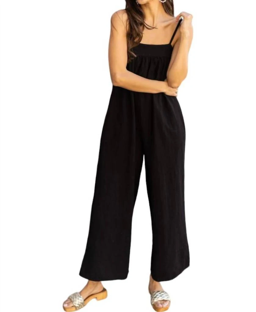 Bobi Cami Wide Leg Jumpsuit In Black 2