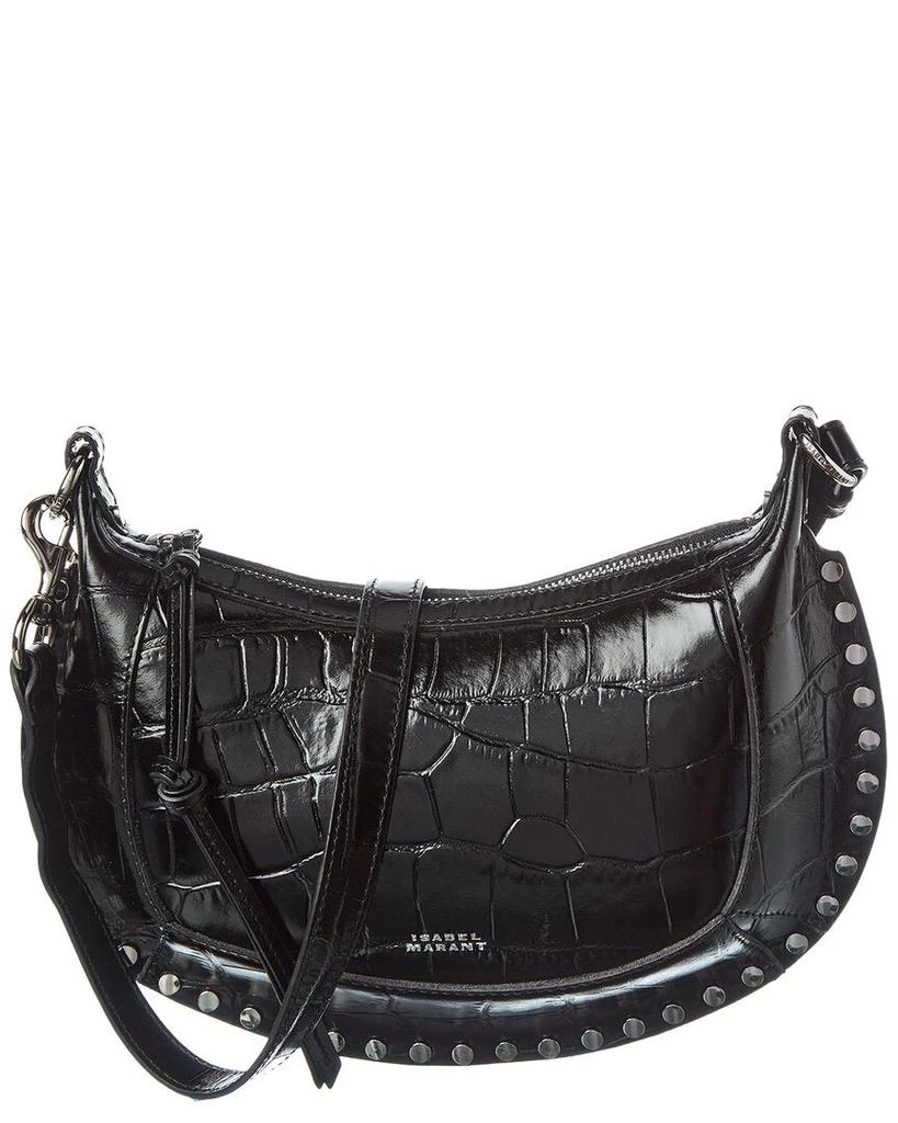 Isabel Marant Oskan Moon Croc-Embossed Leather Hobo Bag 1