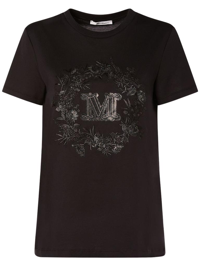 MAX MARA Elmo Embroidered Cotton T-shirt