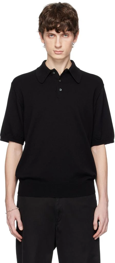 TAKAHIROMIYASHITA TheSoloist. Black Regular Fit Collar Short Sleeve Polo 1