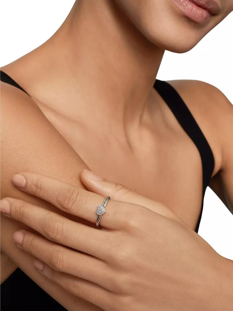 David Yurman Cable Collectibles Heart Ring With Diamonds 7