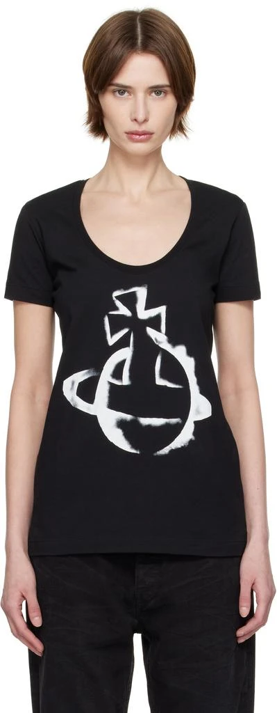 Vivienne Westwood Black Stencil Orb Lollo T-Shirt 1