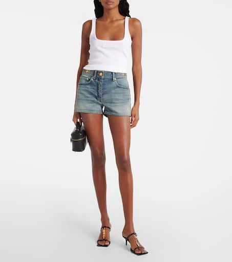 Versace Mid-rise denim shorts 2