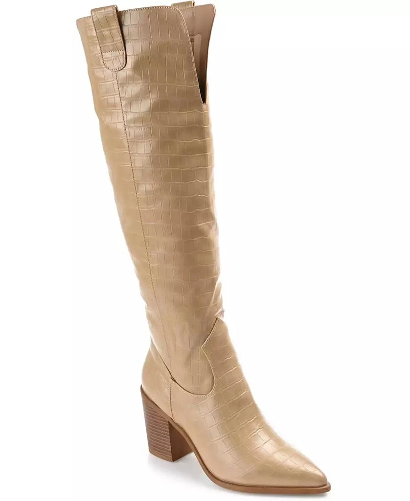 Journee Collection Women's Therese Wide Width Wide Calf Block Heel Knee High Dress Boots 1