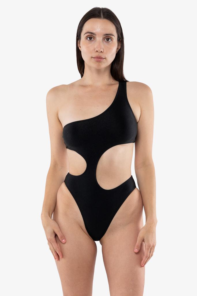 Los Angeles Apparel RNT120 - Asymmetrical One Piece Swimsuit