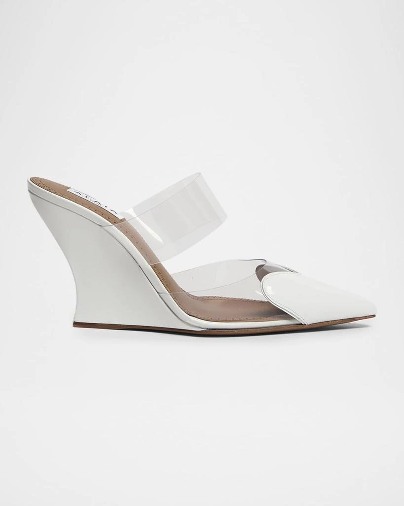 Alaia 90mm Coeur Heart Clear Wedge Mules 1