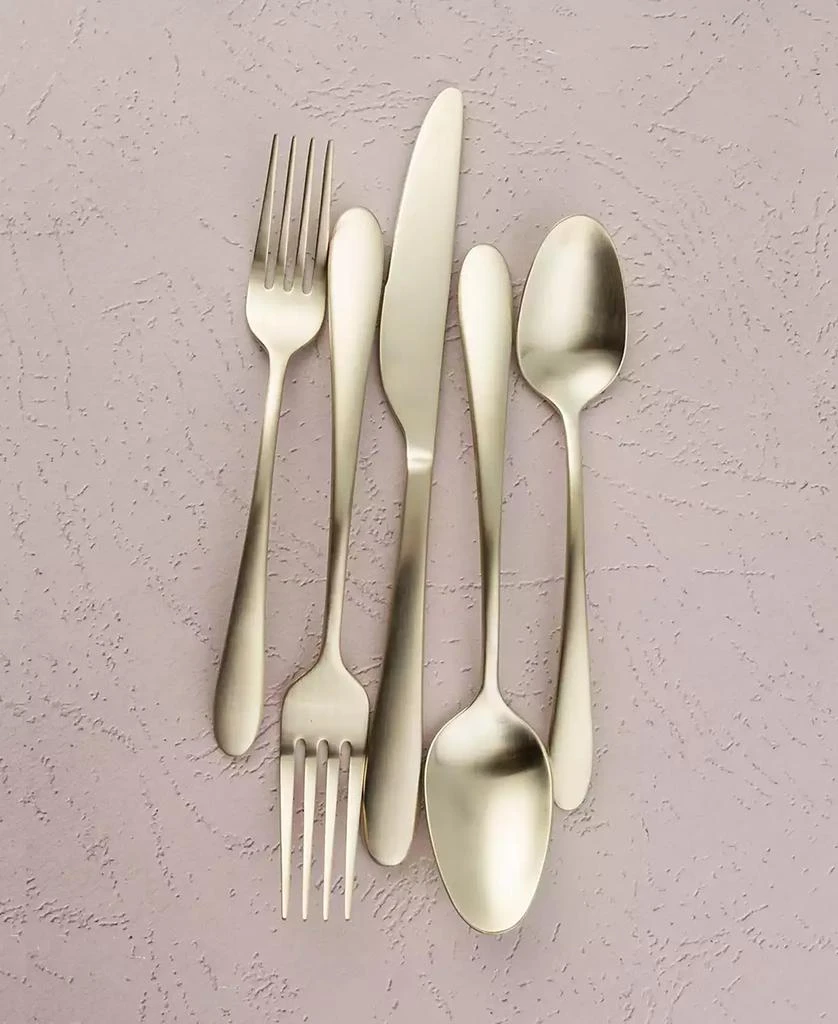 Cambridge Silversmiths Poet Champagne Satin 20 Piece 18/10 Stainless Steel Flatware Set, Service for 4 2
