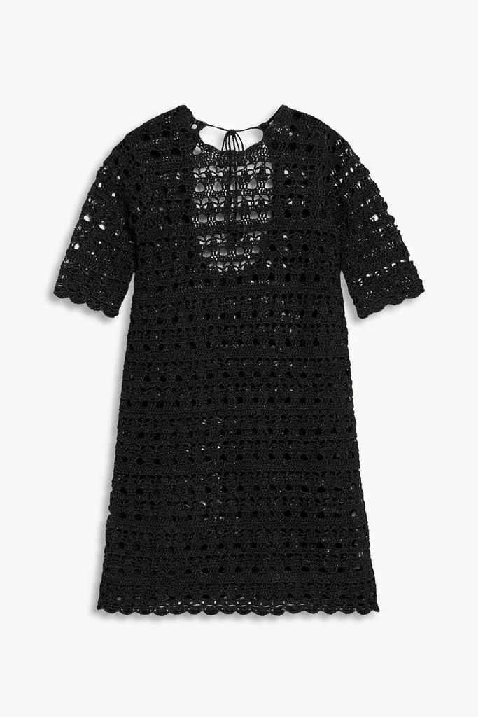 Ganni Metallic open-knit mini dress 1