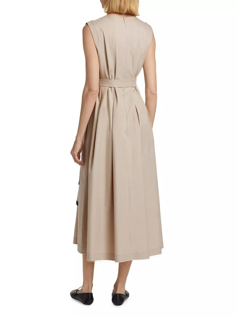Max Mara Amina Cotton Tie-Waist Midi Dress 5