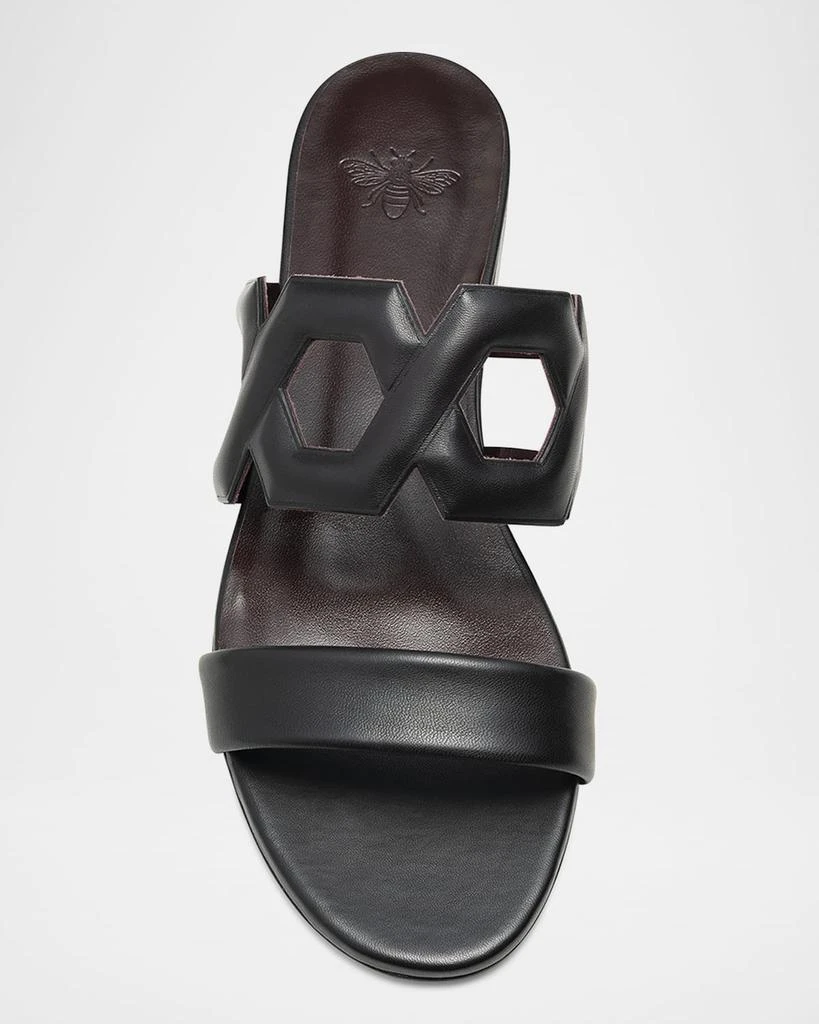 Bougeotte Leather Link Flat Slide Sandals 3