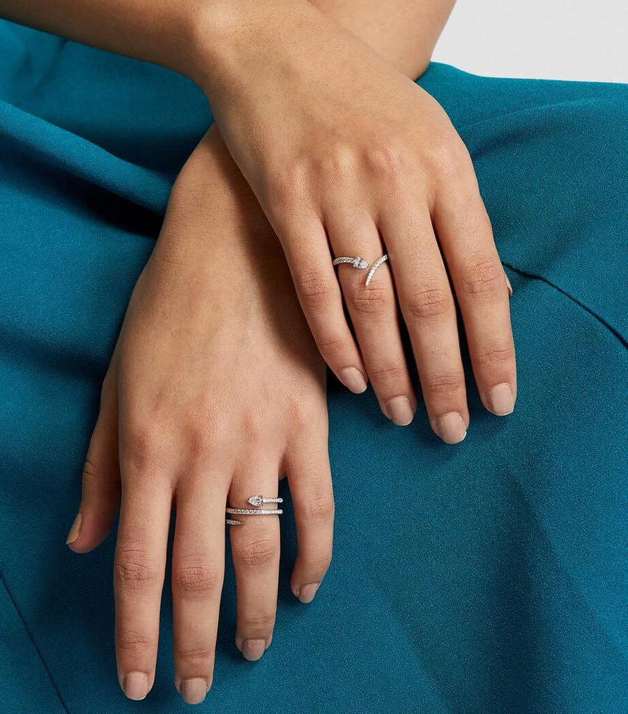 Engelbert White Gold and Diamond Swirl Ring 4