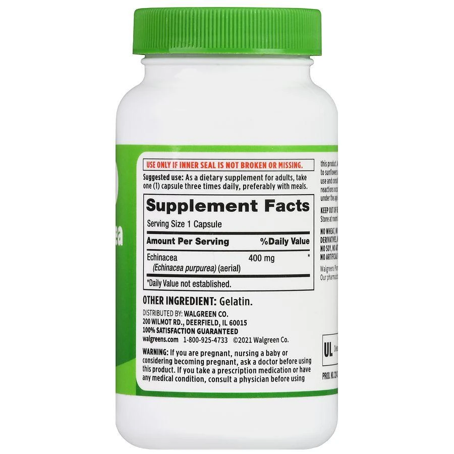 Walgreens Echinacea 400 mg Capsules 3