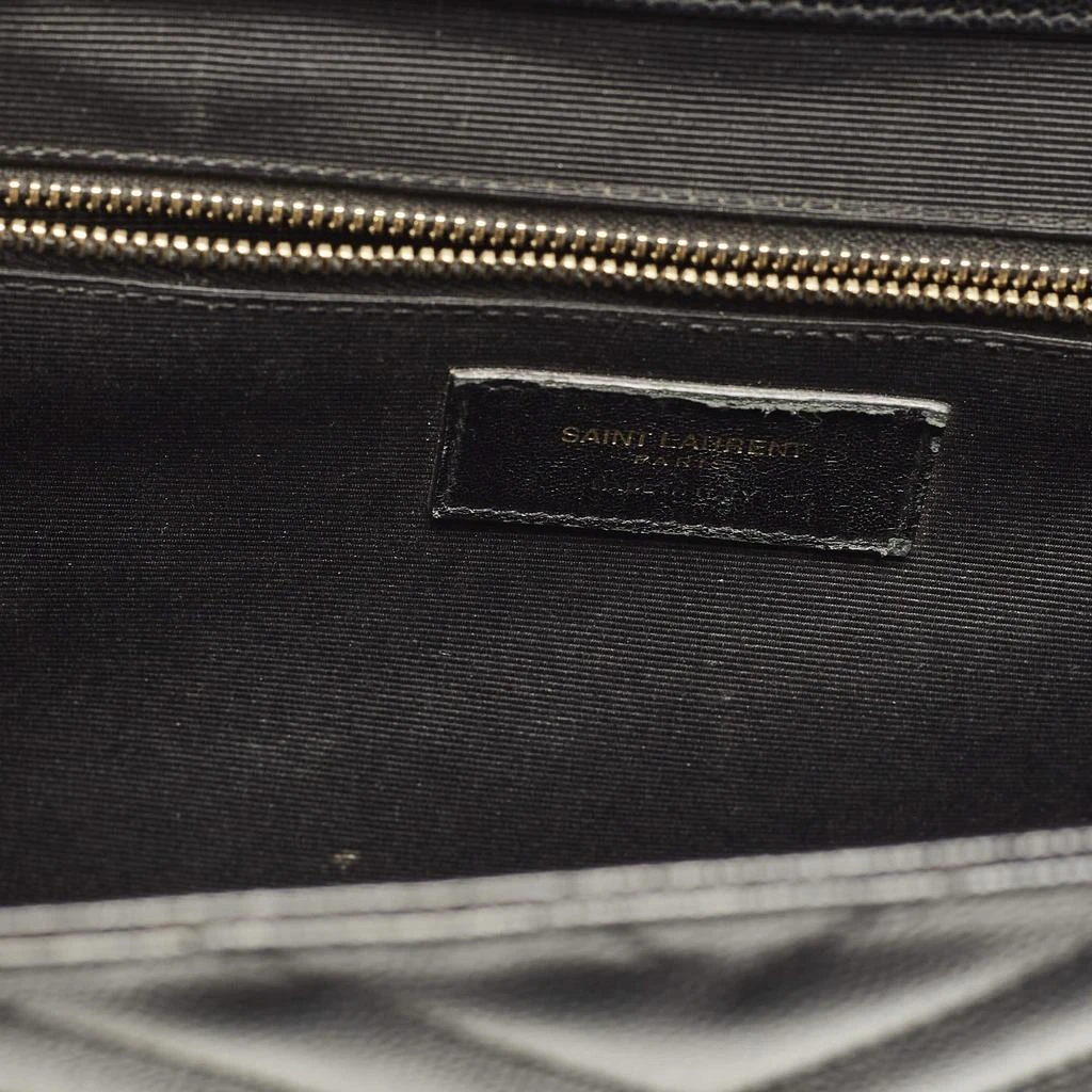 Yves Saint Laurent Saint Laurent Black Chevron Leather Large Monogram Envelope Shoulder Bag 10