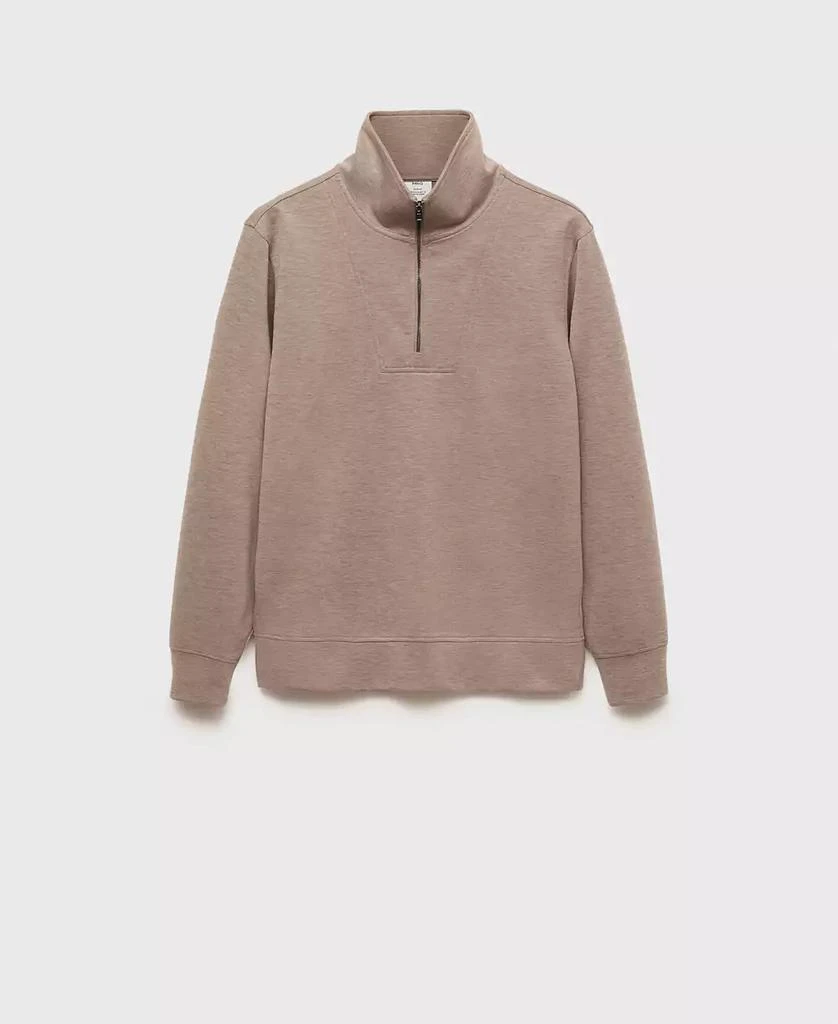 Mango Men's Funnel-Neck Quarter-Zip Sweatshirt 3