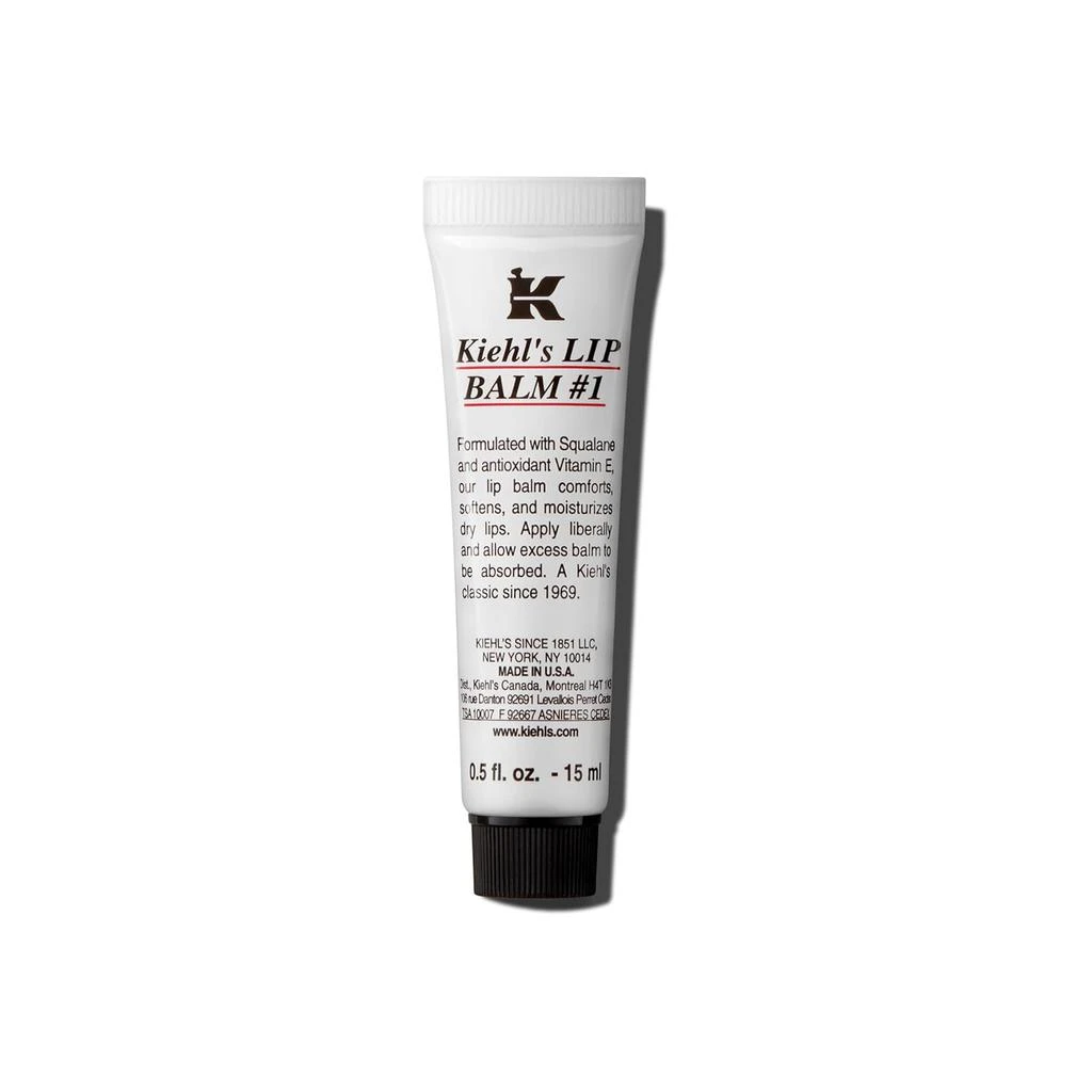 Kiehl's Kiehl's Lip Balm #1, Moisturizing Clear Lip Treatment for Dry Lips,  Hydrating & Soothing, with Squalane, Aloe Vera & Vitamin E, Paraben-free,  Fragrance-free, Unscented - 0.5 fl oz - Facial Skincare - BeyondStyle