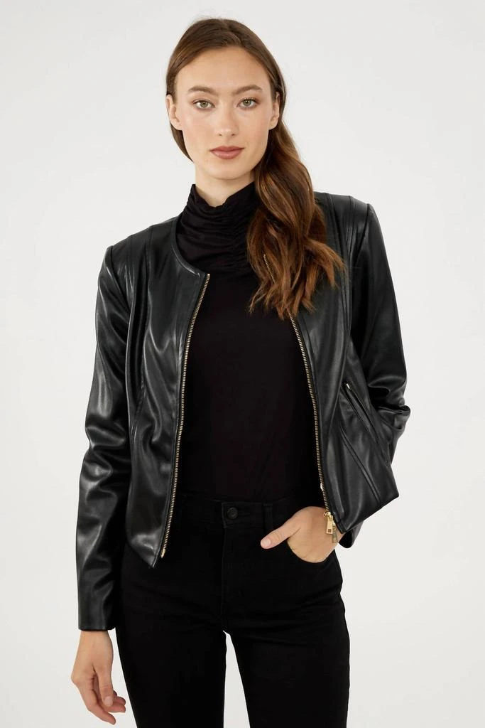 Frank Lyman Women
s Faux Leather Jacket In Black