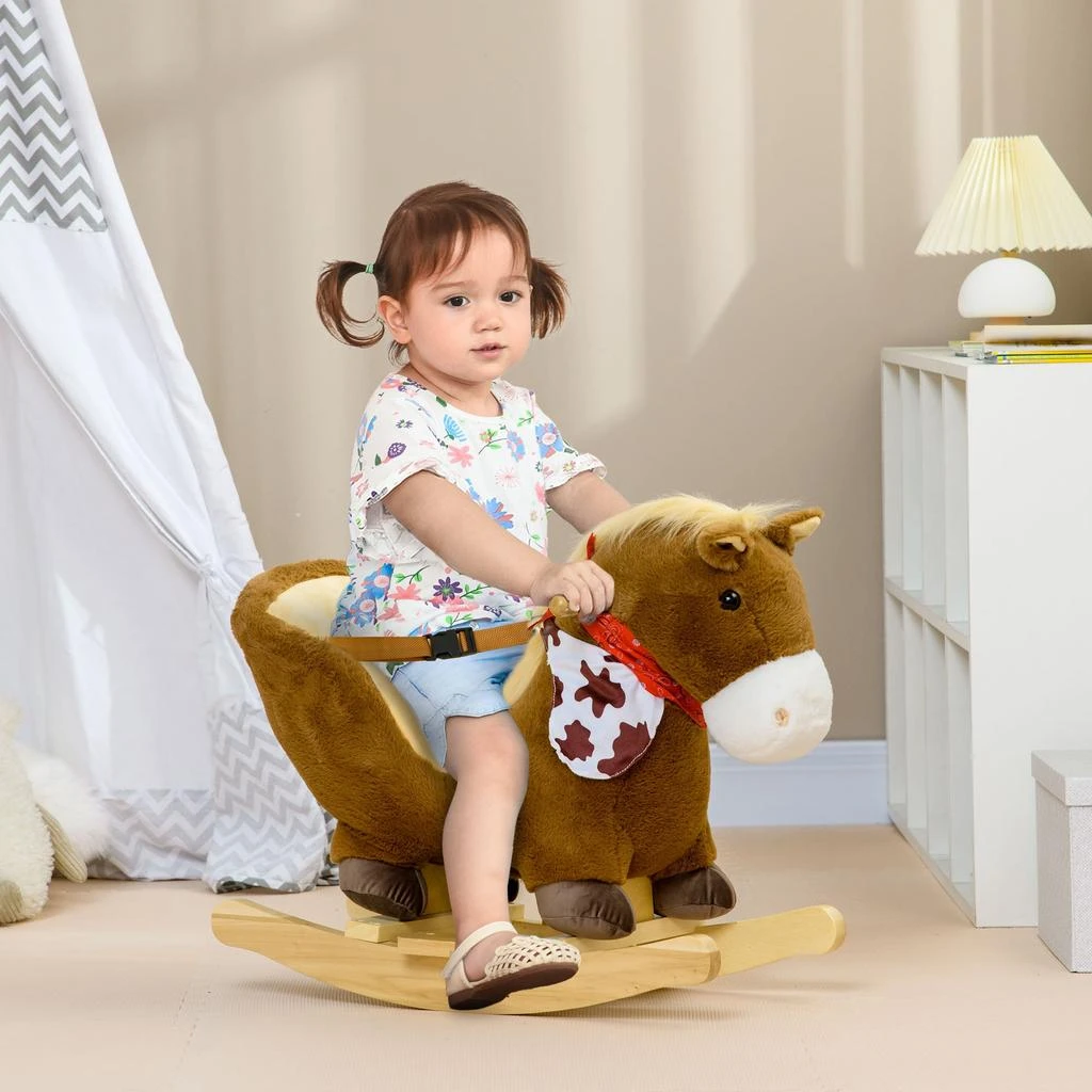 BreeBe Toddler Plush Rocking Horse with Realistic Sounds 2