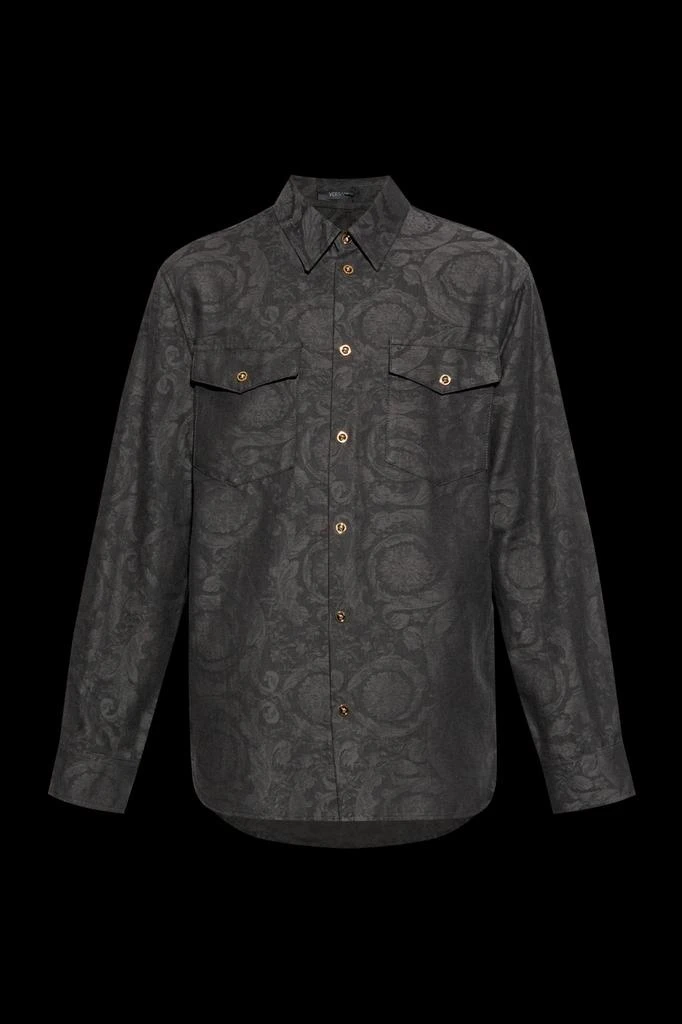Versace Versace Pattern-Jacquard Long-Sleeved Shirt 1