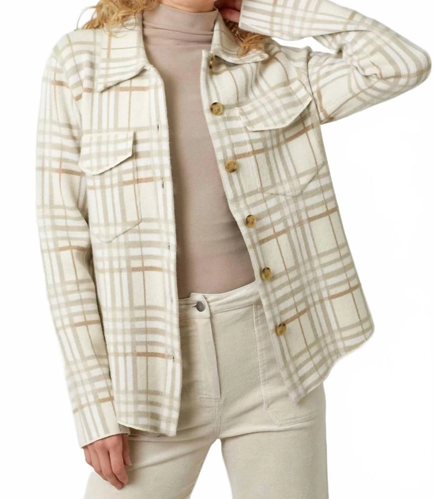 mystree Plaid 
Proper Sweater Jacket In Oatmeal Mix