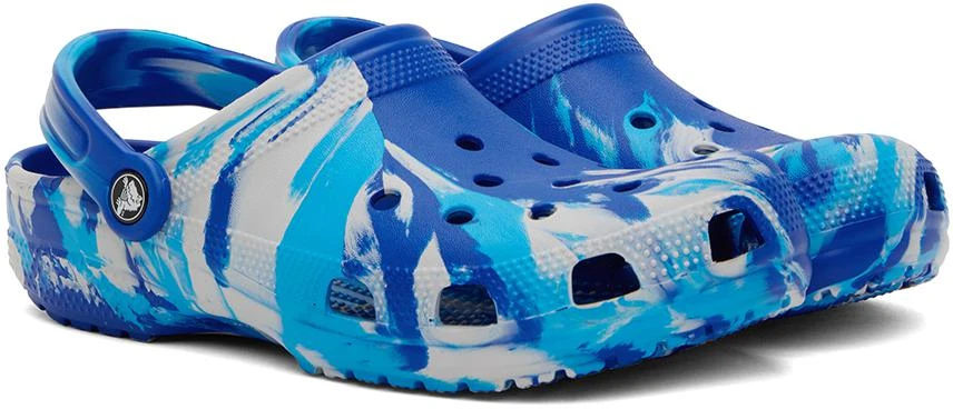 Crocs Blue Classic Marbled Clogs 4