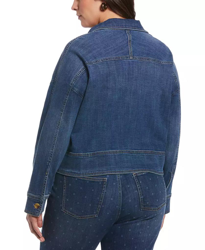 Rafaella Plus Size Cropped Oversized Denim Jacket