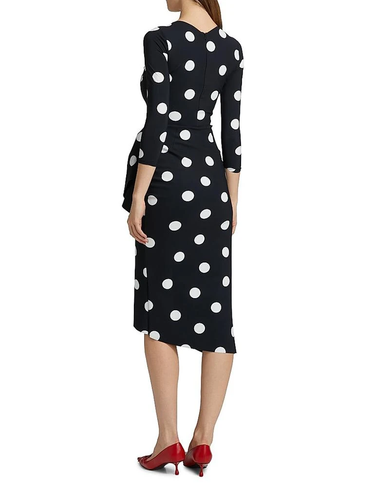 Chiara Boni Wang Polka Dot Draped Sheath Dress 5
