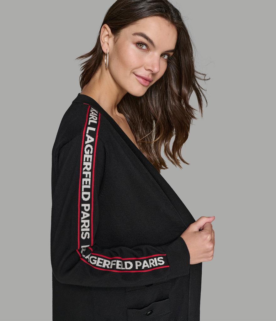 LONG CARDIGAN WITH LOGO TAPING – On Sale Now with Up to 71