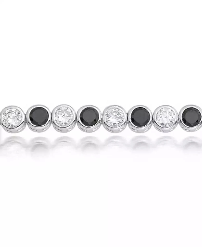 Bling Jewelry Formal Holiday Party 10CT Clear Cubic Zirconia Bubble Circle Bezel Solitaire Tennis Bracelet 14K Gold Plated .925 Sterling Silver 2