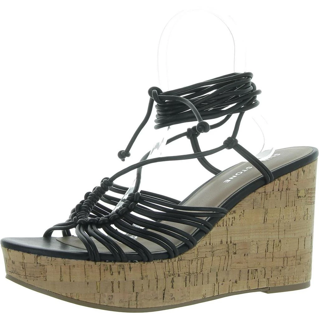 Sun + Stone Tillyyp Womens Faux Leather Heeled Wedge Sandals 4