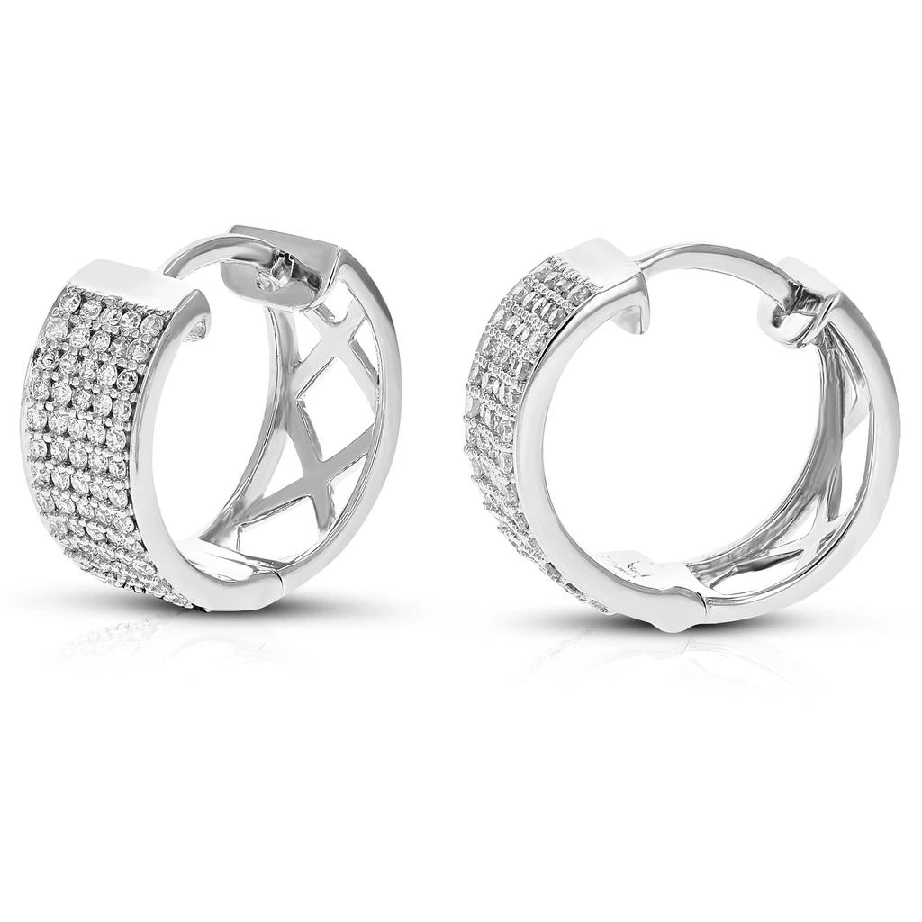 Vir Jewels 1/2 cttw Round Lab Grown Diamond hoop earrings .925 Sterling Silver Prong Set for Women 4