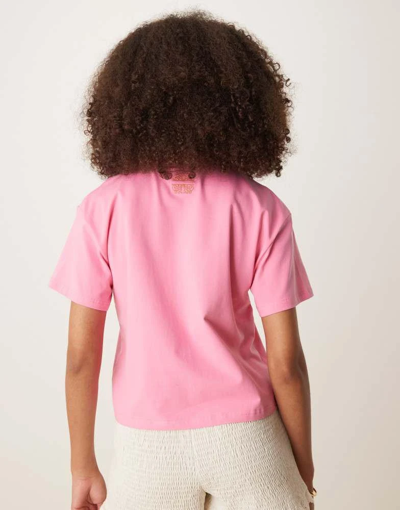 Never Fully Dressed Never Fully Dressed rose print baby tee in pink and red 3