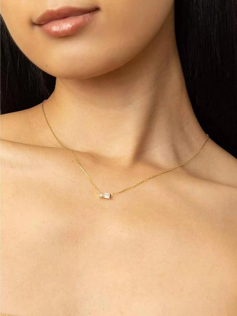 Oradina 14K Yellow Gold Fresco Baguette Bold Pendant Necklace 5
