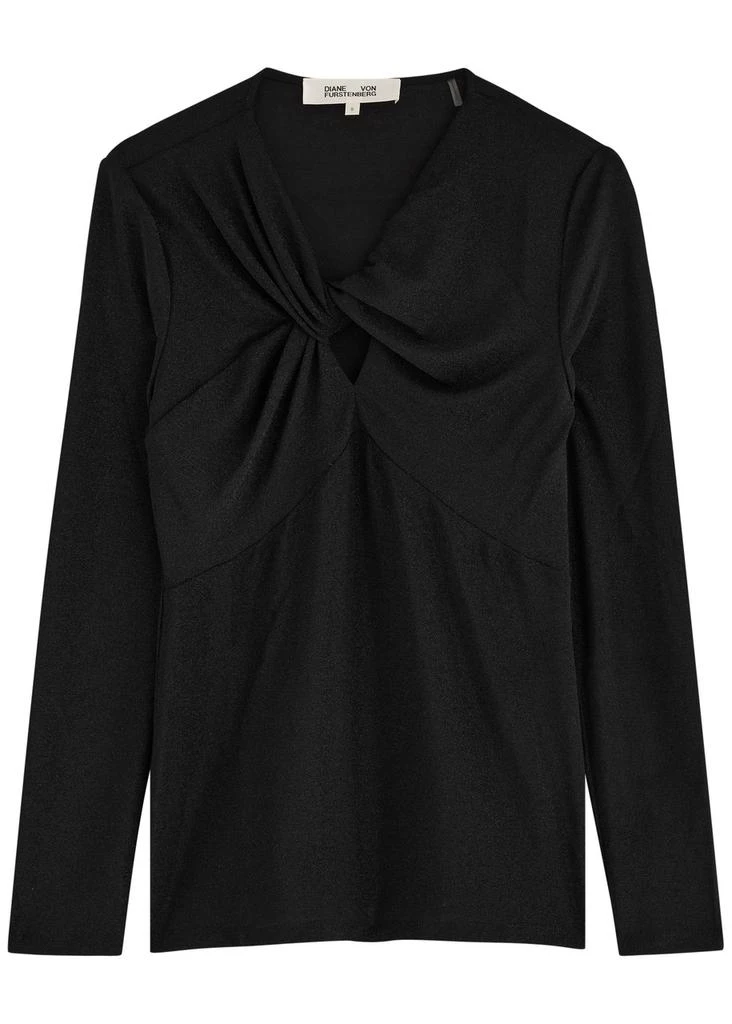 Diane von Furstenberg Ursula knotted lamé top 1