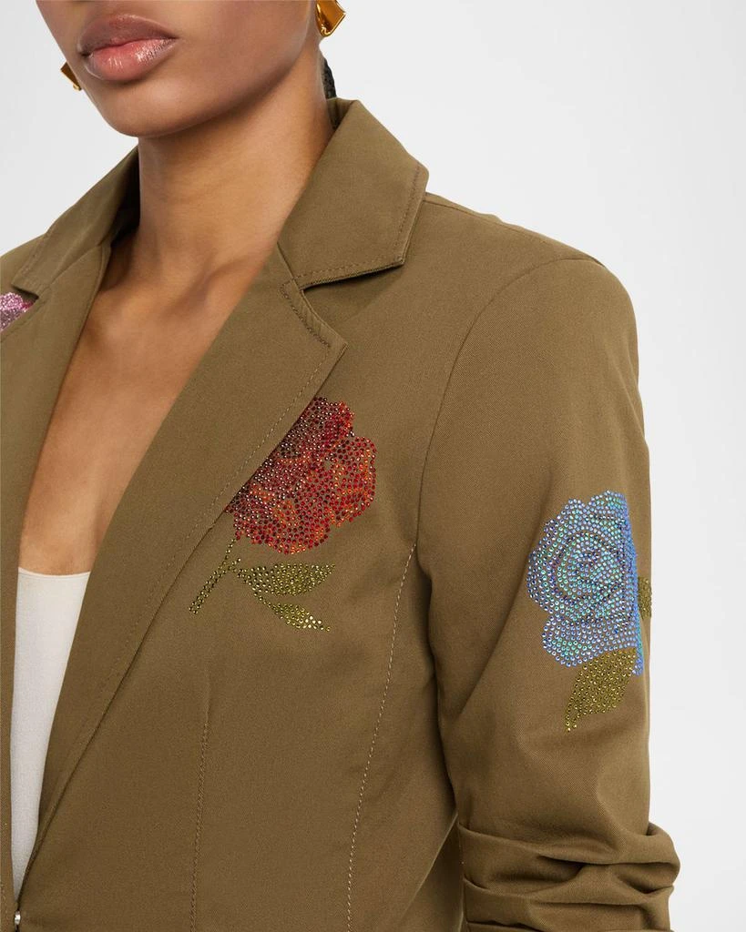 Cinq a Sept Cropped Heatset Roses Blazer 5