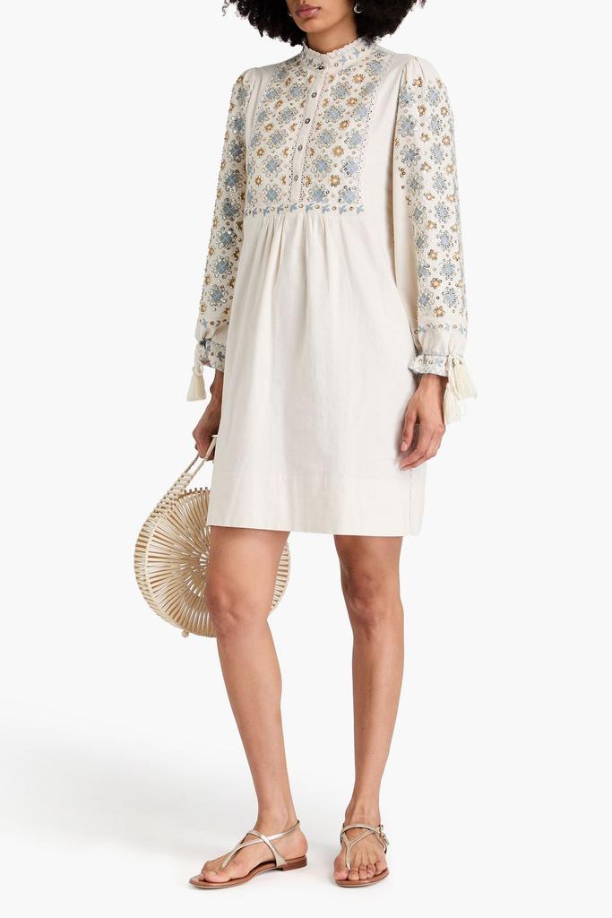 ANTIK BATIK Joana embellished cotton mini dress