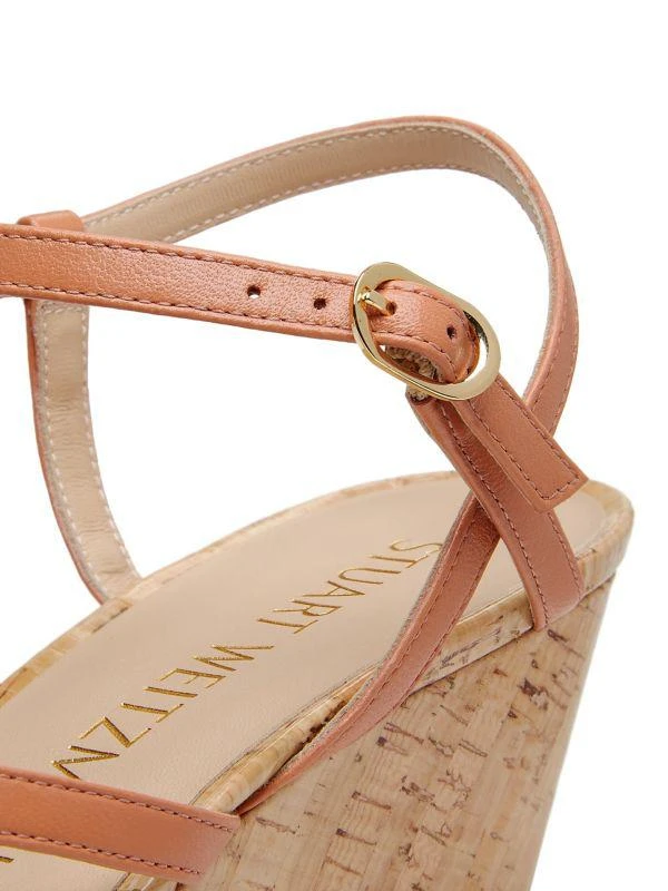 Stuart Weitzman Oasis 50MM Leather Wedge Sandals 5