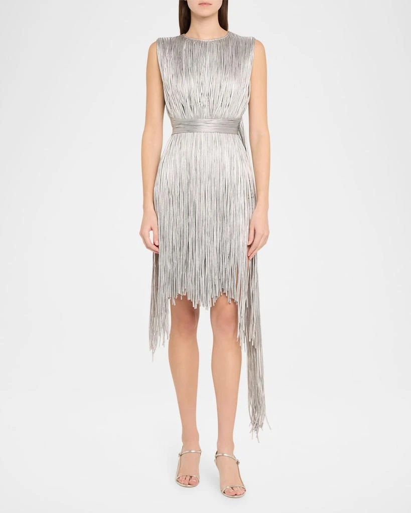 AREA Metallic Fringe Mini Dress 2