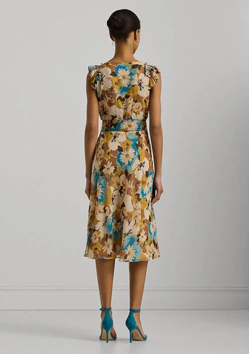 Ralph Lauren Ralph Lauren Women S Floral Belted Crinkle Georgette Dress 2