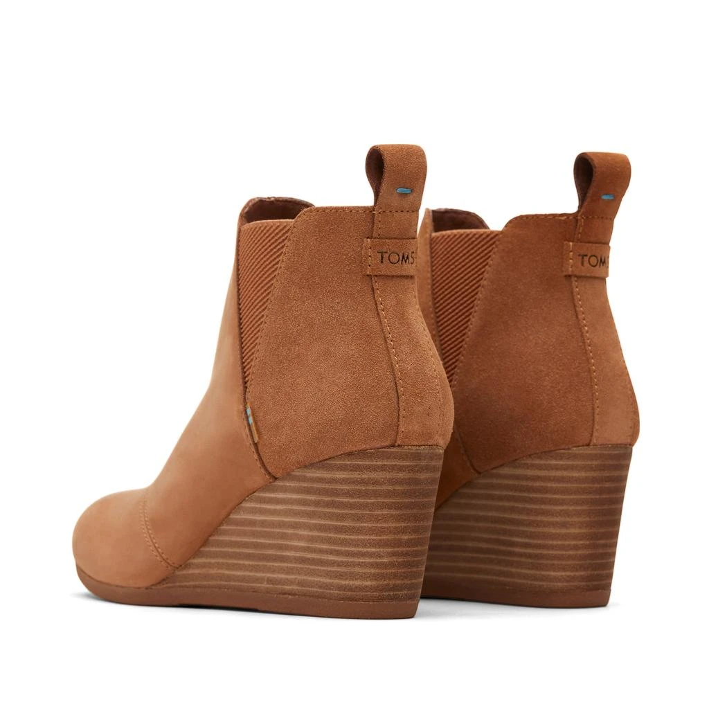 TOMS Shoes Kelsey Tan Suede Wedge Bootie 3