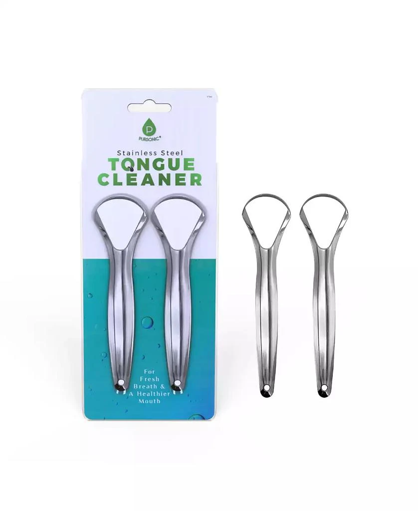 PURSONIC Stainless Steel Tongue Cleaner – 2 Pack