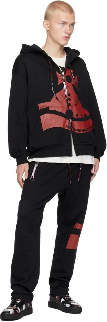 Vivienne Westwood Black Sunken Orb Zip Hoodie 4