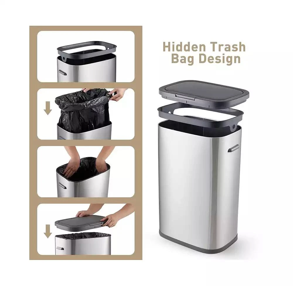 gaomon 14.5 Gallon Automatic Trash Can with Lid - Smart Motion Sensor Design, 55L Capacity, Perfect for Kitchen, Bathroom, Bedroom 
Office 4