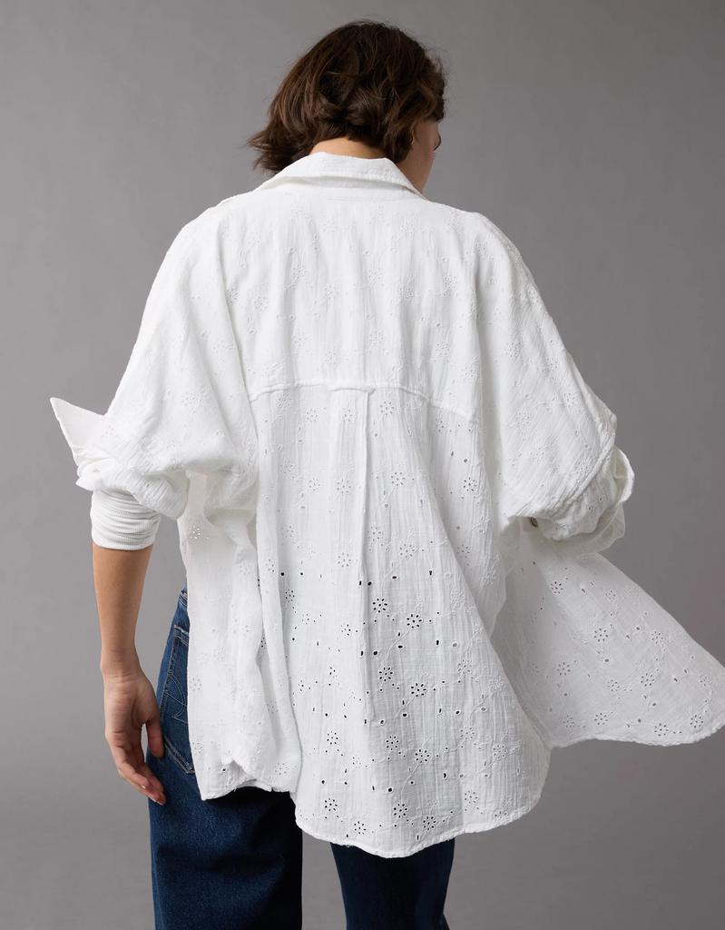 AE AE Eyelet Embroidered Go Big Shirt