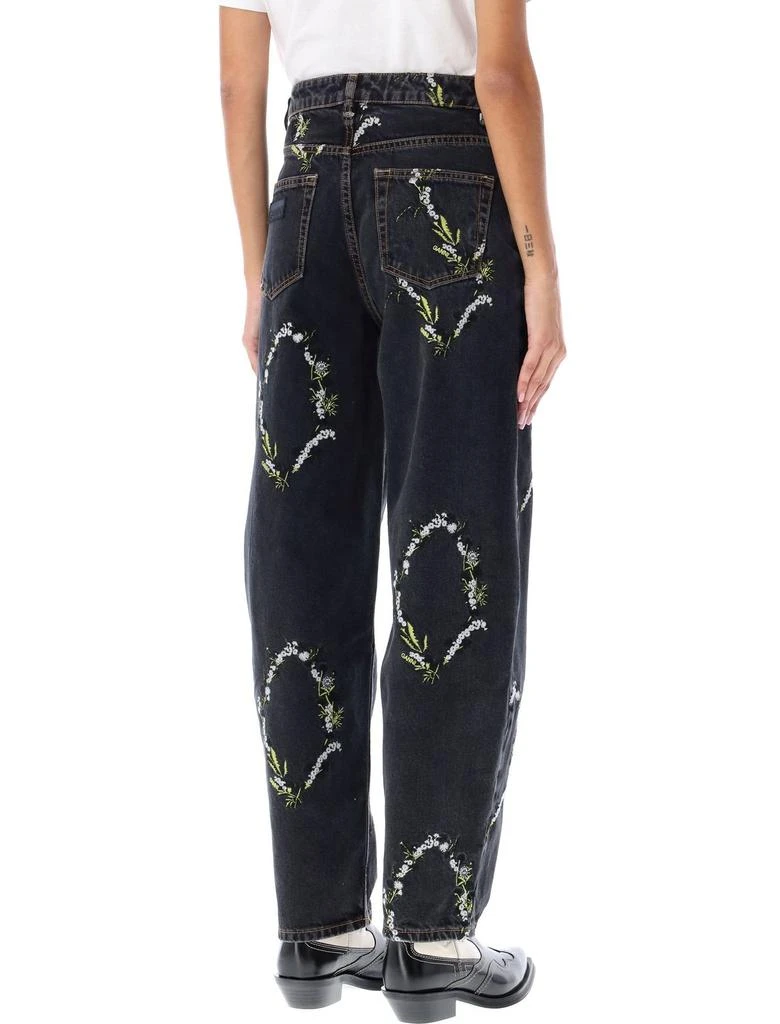 Ganni Ganni Floral Embroidered Tapered Jeans 2
