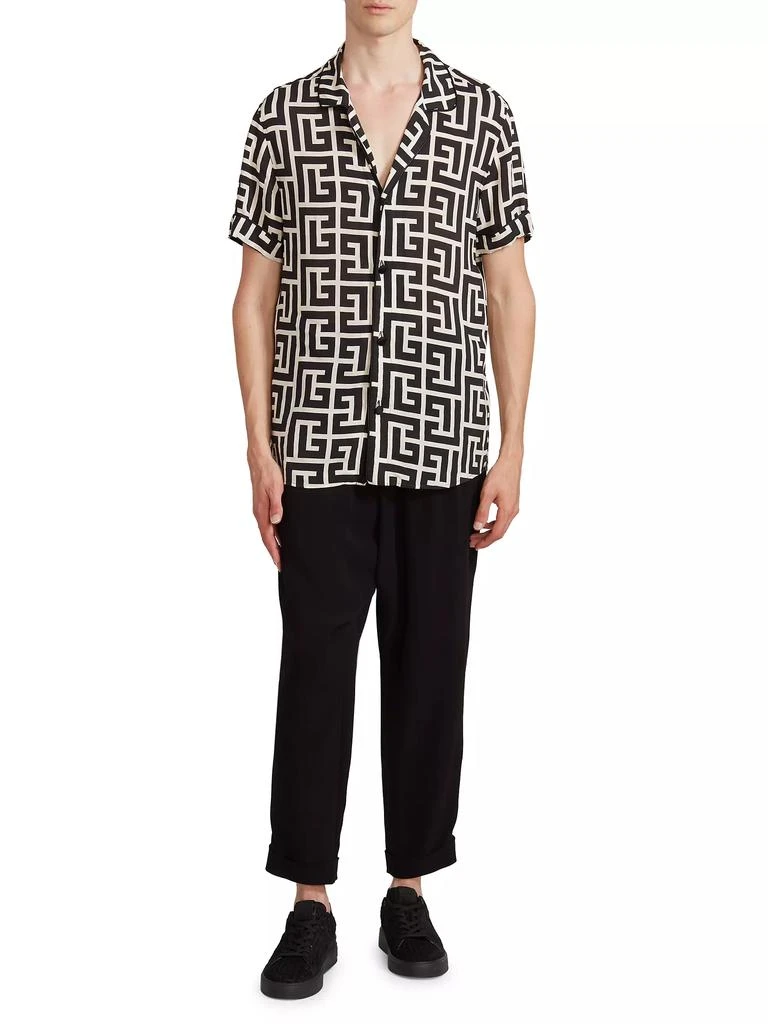 Balmain Monogram-Print Button-Up Shirt 2