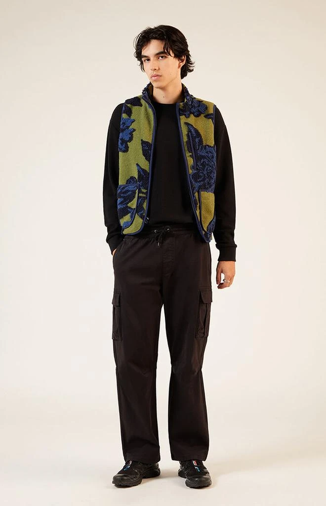 PacSun Olive Sherpa Print Vest 4