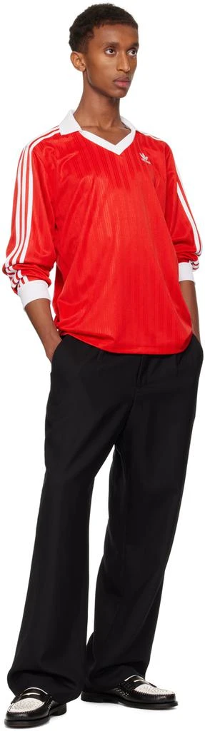 Adidas Red Adicolor Piqué Soccer Long Sleeve Polo 4
