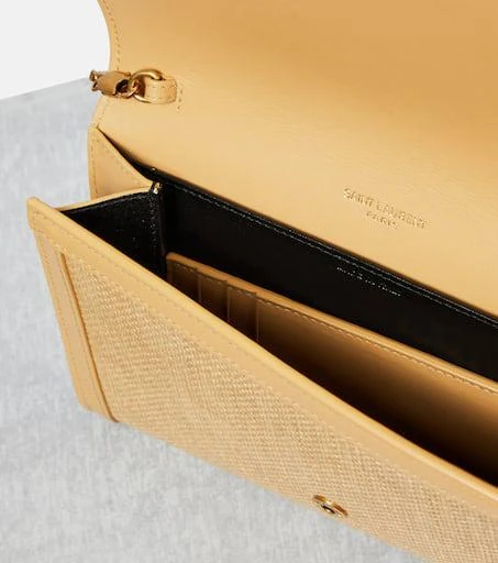 Yves Saint Laurent Uptown raffia wallet on chain 3