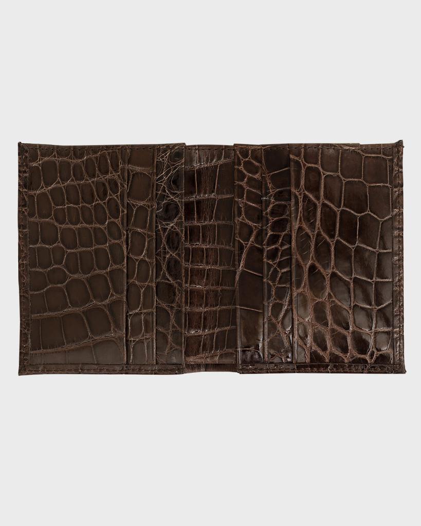 Abas Men's Glazed Alligator Compact Wallet; Monogram Available